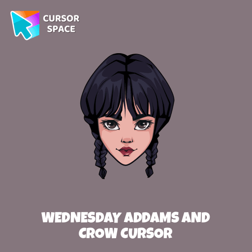 Wednesday Addams and Crow cursor arrow cursor